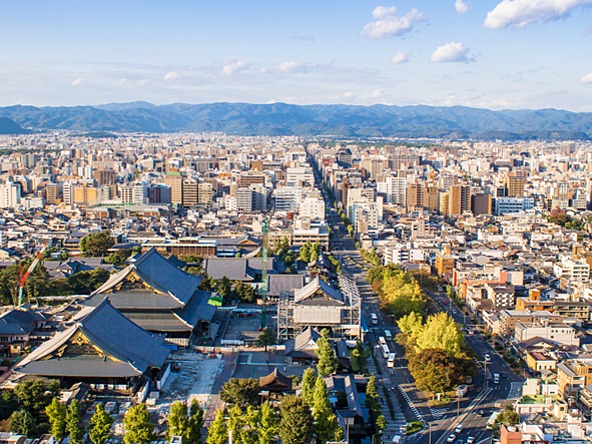 kyoto, japan from above